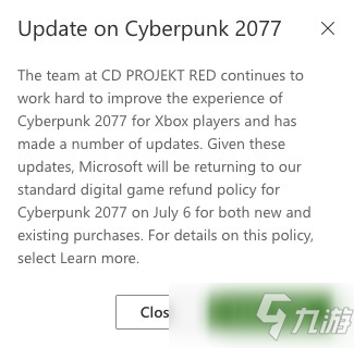 《赛博朋克2077》Xbox数字版将于7月6日结束退款_赛博朋克2077手游