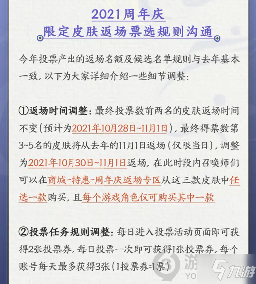 《王者荣耀》六周年返场皮肤投票时间 六周年返场皮肤几时投票_王者荣耀