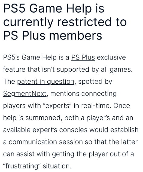 索尼专利曝光：PS Plus会员将获得实时游戏帮助功能