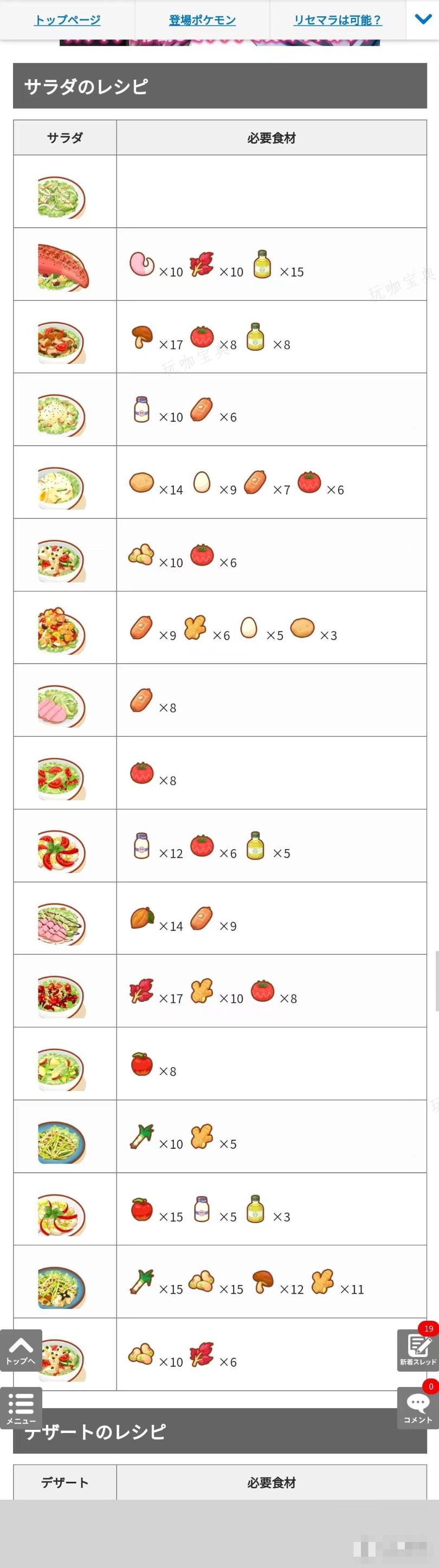 宝可梦sleep料理合成汇总