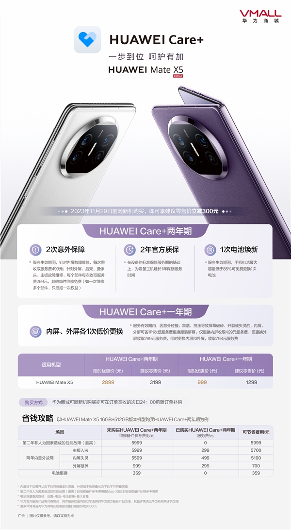 华为Mate X5开售，用户关注维修成本，HUAWEI Care+提供保障