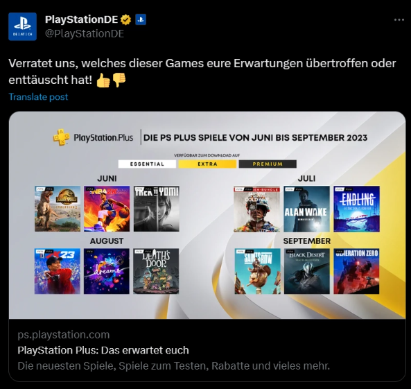 索尼询问玩家对旗下 PS Plus 订阅游戏阵容看法，有望近期调整相关服务